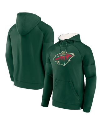Fanatics - Men's Green Minnesota Wild Iconic Defender Raglan Pullover Hoodie