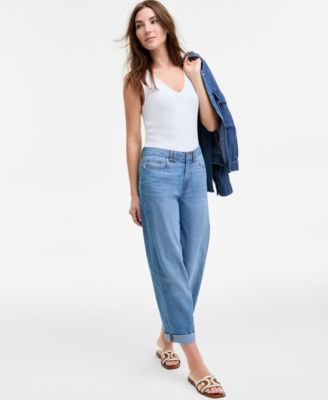 Tommy Hilfiger - Women's Relaxed-Fit Utility Chambray Jeans