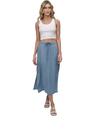 DKNY Jeans - Women's Chambray Cargo Midi Skirt