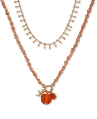 lonna & lilly - Gold-Tone Mixed Bead Layered Pendant Necklace, 16" + 3" extender