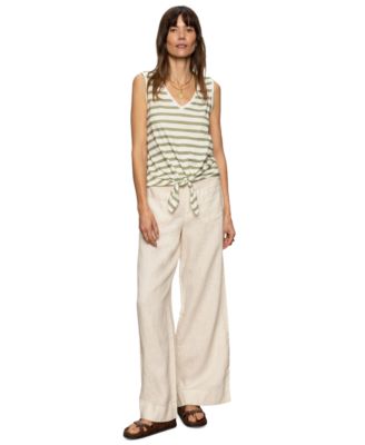 Sanctuary - Women's Printed V-Neck Sleeveless Tie-Hem Tank Top
