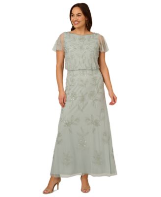 Adrianna Papell - Plus Size Beaded Blouson Dress