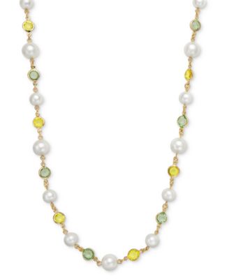 Charter Club - Gold-Tone Stone & Imitation Pearl Strand Necklace, 42" + 2" extender