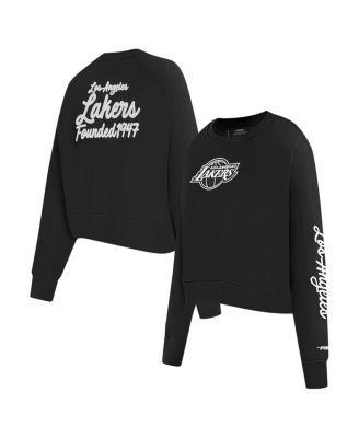 Pro Standard - Women's Black Los Angeles Lakers Paint The City Cropped Pullover Sweatshirt