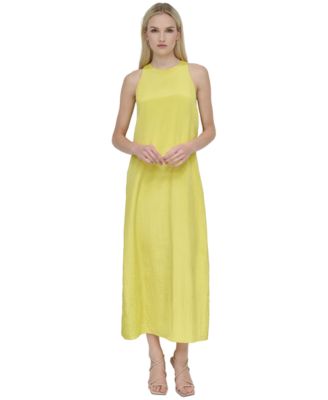 DKNY - Women's Crinkle Jewel-Neck Long Tunic Dress