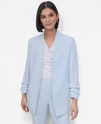 DKNY - Petite Ruched-Sleeve Open-Front Blazer