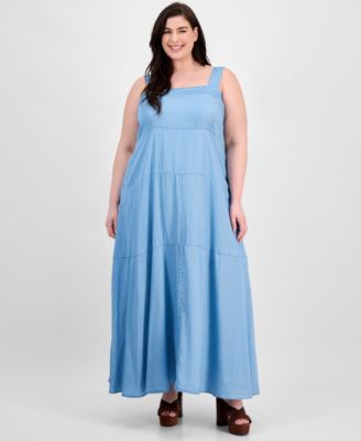 Vince Camuto - Plus Size Square-Neck Tiered Maxi Dress
