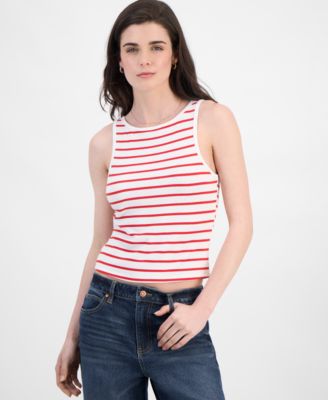 Ultra Flirt - Juniors' Striped Boat-Neck Tank Top