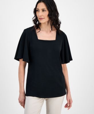 JM Collection - Women's Flutter-Sleeve Top, Exclusively at Macy's