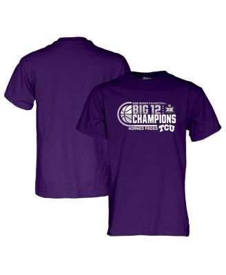 Blue 84 - Men's Purple TCU Horned Frogs 2025 Big 12 Women's Basketball Conference Tournament Champions Locker Room T-Shirt