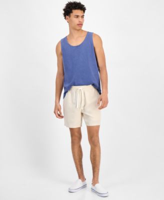 Sun + Stone - Men's Chase Regular-Fit 6" Linen Blend Shorts