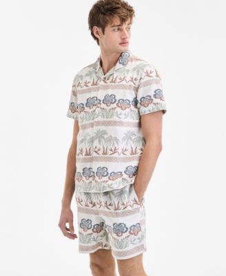 Sun + Stone - Men's Ace Short Sleeve Printed Button-Front Camp Shirt