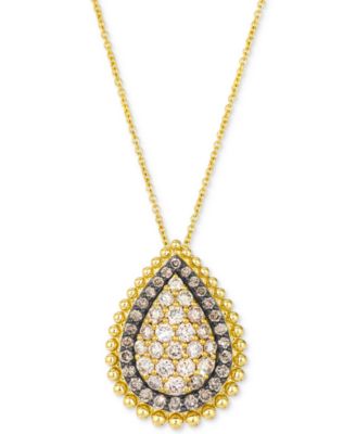 Le Vian - Nude Diamond™ (1 ct. t.w.) & Chocolate Diamond&reg; (3/8 ct. t.w.) Pendant Necklace in 14k Yellow Gold, 20"