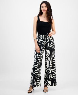 I.N.C. International Concepts - Petite Printed Wide-Leg Pants