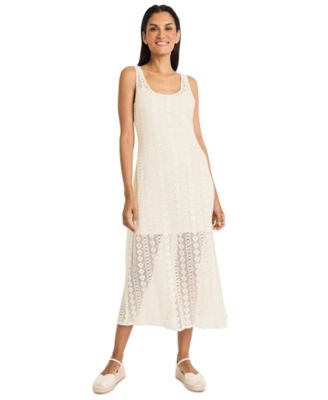 The Good Journey - Women's Cotton Crochet Sleeveless Maxi Dress
