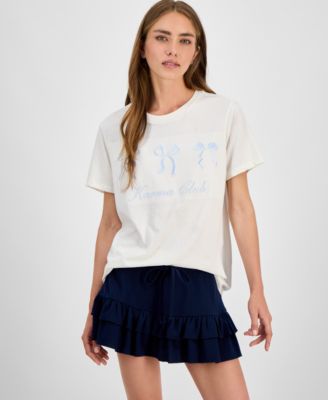 Grayson Threads, The Label - Juniors' Karma Club Bow Graphic T-Shirt