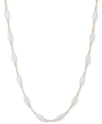 Lauren Ralph Lauren - Gold-Tone Mother-Of-Pearl Station Collar Necklace, 16" + 3" extender