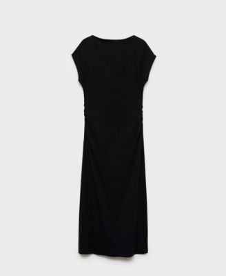 MANGO - Women's Gathered Sides Cotton Dress