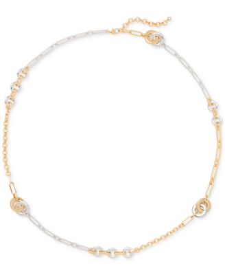 kate spade new york - Two-Tone Interlock Mixed Chain 38" Strand Necklace