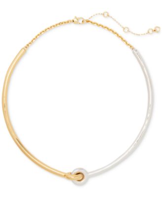 kate spade new york - Two-Tone Interlock Structured Collar Necklace, 16" + 3" extender