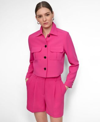 DKNY - Petite Aero Crepe Button-Front Jacket