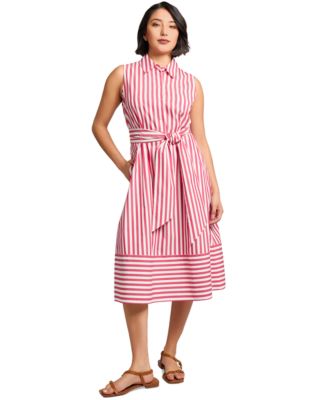Jones New York - Petite Striped Midi Shirtdress