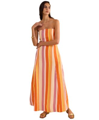 1.STATE - Women's Striped Strapless Maxi Dress