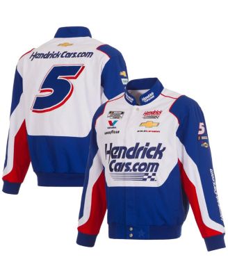 JH Design - Men's Royal/White Kyle Larson HendrickCars.com Full-Snap Twill Uniform Jacket