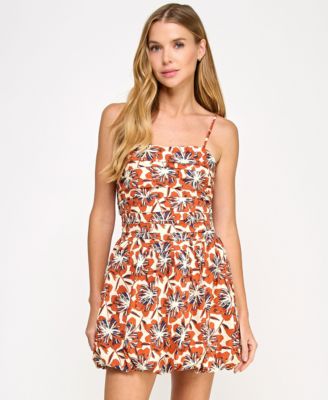 City Studios - Juniors' Bow-Back Bubble-Hem Dress