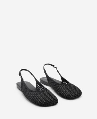 MANGO - Women's Braided Leather Effect Shoes