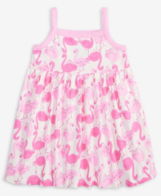 First Impressions - Baby Girls Flamingo-Print Dress