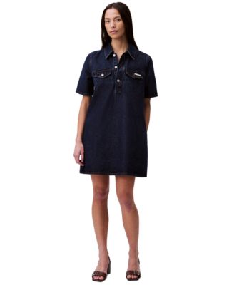 Calvin Klein Jeans - Women's Relaxed Denim Mini Popover Dress