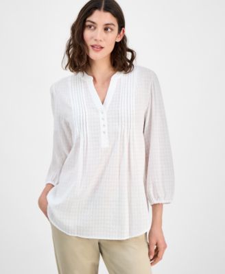 Tommy Hilfiger - Women's 3/4-Sleeve Pintuck Tunic Top