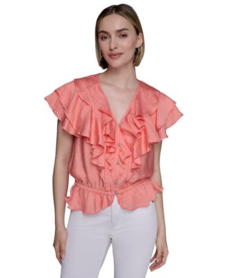 KARL LAGERFELD PARIS - Women's Ruffled Blouse