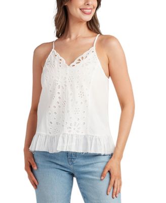 BCX - Juniors' Cotton Eyelet Tank Top