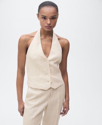 MANGO - Women's Linen Suit Waistcoat