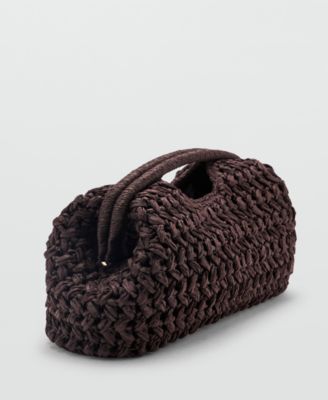 MANGO - Women's Natural Fiber Clutch Bag