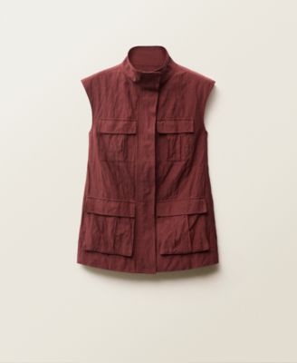 MANGO - Women's Wrinkled Effect Pockets Waistcoat