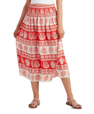 BCX - Juniors' Printed Linen-Blend Maxi Skirt