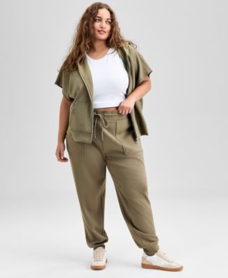 And Now This - Trendy Plus Size Scuba-Knit Jogger Pants