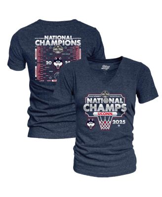 Blue 84 - Women's Navy UConn Huskies 2025 NCAA Women's Basketball National Champions Bracket Tri-Blend V-Neck T-Shirt