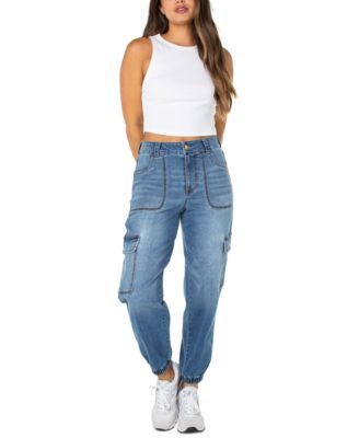 Celebrity Pink - Juniors' High Rise Cargo Jogger Jeans