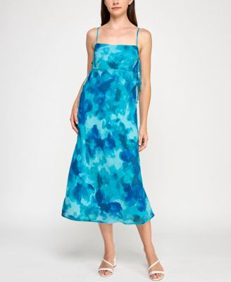 Trixxi - Juniors' Printed Chiffon Slip Midi Dress