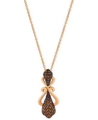 Le Vian - Chocolatier&reg; Chocolate Diamond 18" Pendant Necklace (1/2 ct. t.w.) in 14k Rose Gold