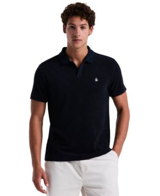 Original Penguin - Men's Slim Fit Short Sleeve Terry Open Collar Polo Shirt