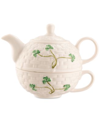 Belleek Pottery - Shamrock Porcelain Tea for One Set