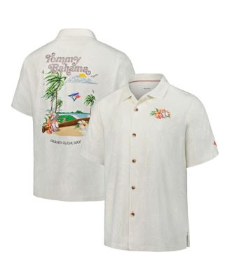 Tommy Bahama - Men's White Toronto Blue Jays Grand Slam Bay Camp Button-Up Shirt