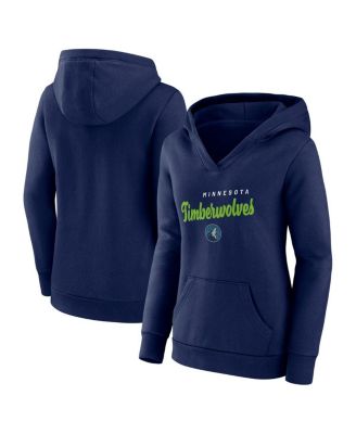 Logo Athletic - Women's Navy Minnesota Timberwolves Triumphant V-Neck Pullover Hoodie
