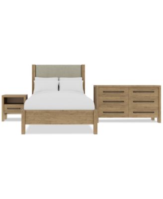 Furniture - Davie 3-Pc. Full Set (Upholstered Bed, Dresser & 1-Drawer Nightstand)