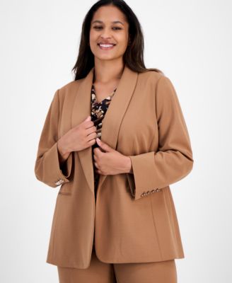 Anne Klein - Plus Size Shawl-Collar Open-Front Blazer